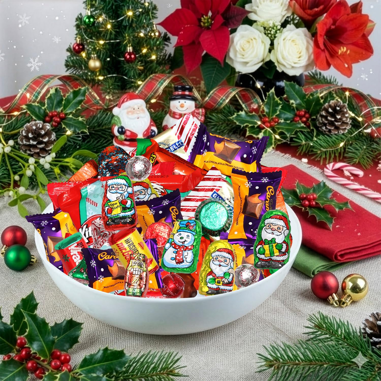 Bulk Christmas Candy Chocolate Variety Mix 4 LB - Individually Wrapped Assorted Holiday Themed Chocolates Assortment for Classroom Candy, Bowls, Parties, Stockings & Gift Bags - 图片 5