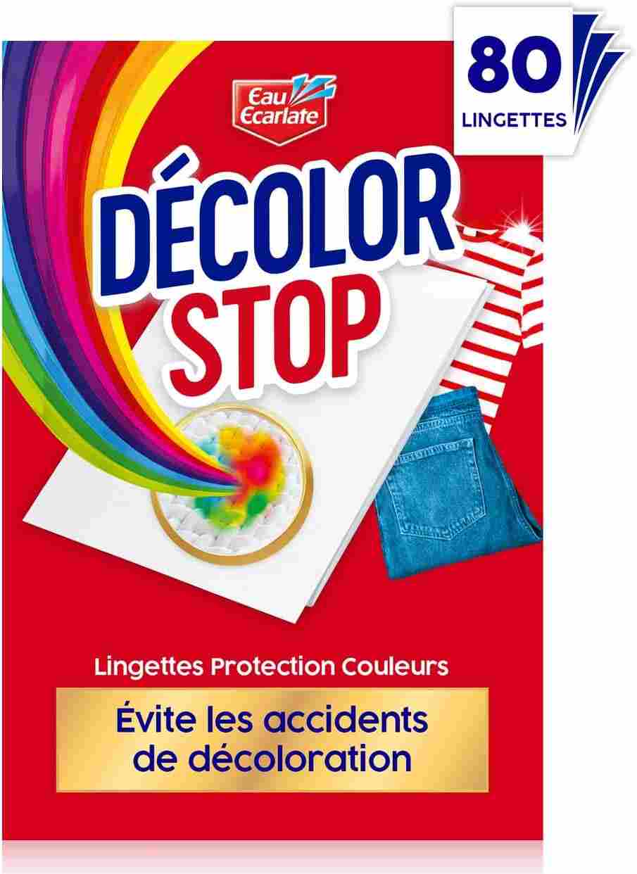 Decolor Stop, Lingettes protection couleurs, evite les accidents de decoloration, preserve l'eclat des couleurs, tous programmes textiles et temperatures x80 lingettes