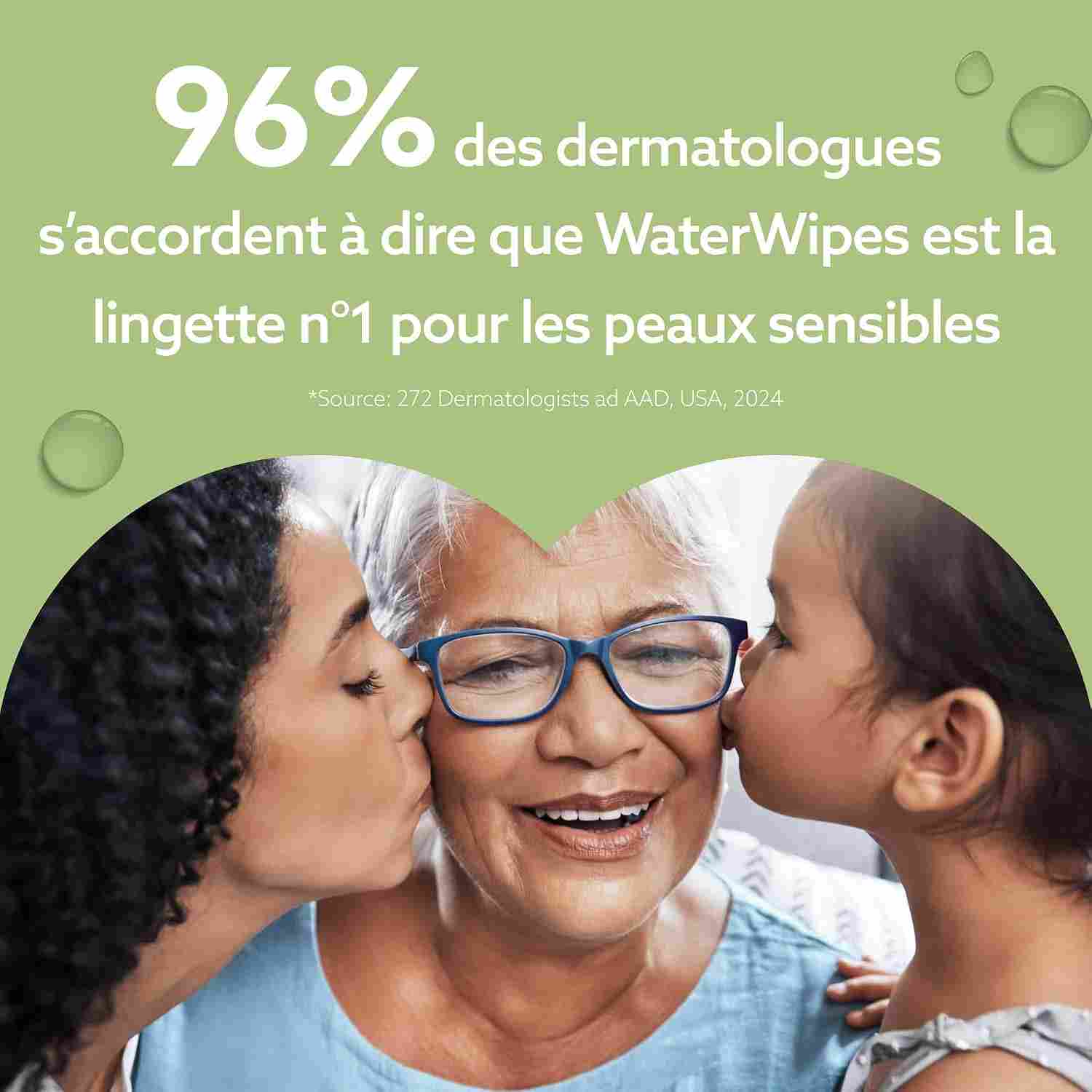 WaterWipes Sensitive+ Baby & Toddler Wipes, Lingettes Pour Bébés et Tout-Petits, 720 unités (12 paquets), 3-en-1 nettoie, soigne, protège, 99,9% d'eau, Textured Clean, non parfumées – Image 10