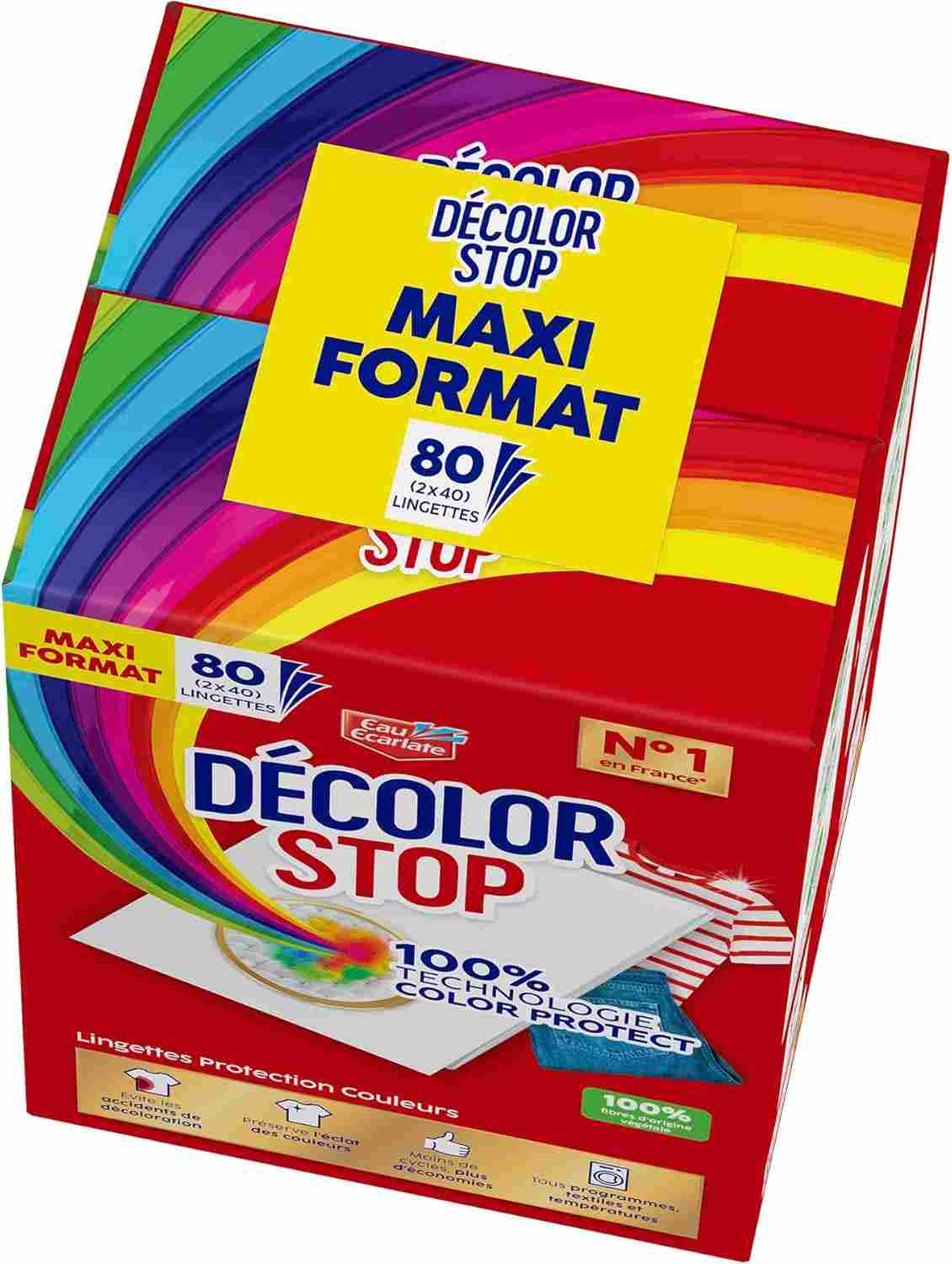 Decolor Stop, Lingettes protection couleurs, evite les accidents de decoloration, preserve l'eclat des couleurs, tous programmes textiles et temperatures x80 lingettes – Image 2